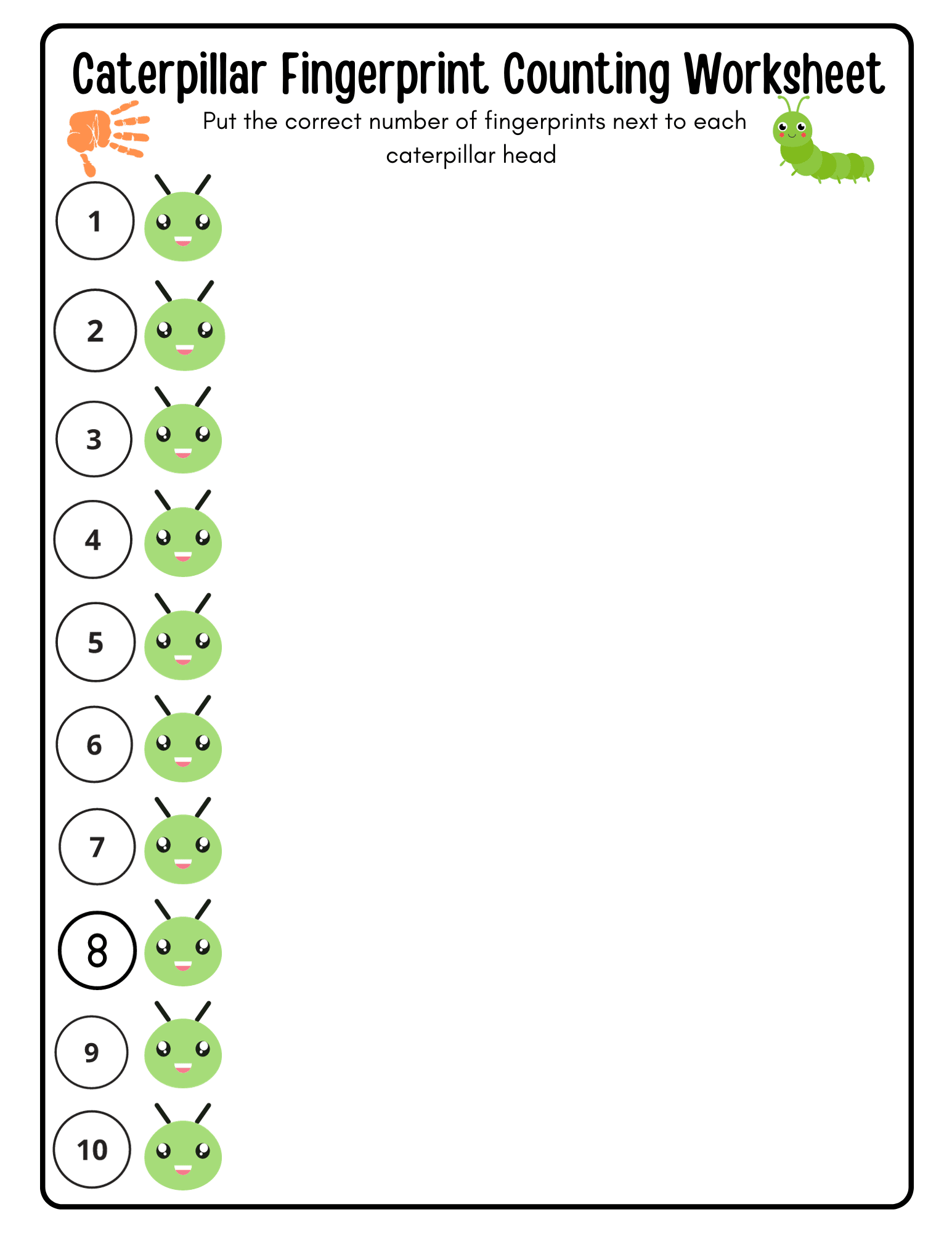 Fingerprint Counting Worksheets Activities - Free Printables