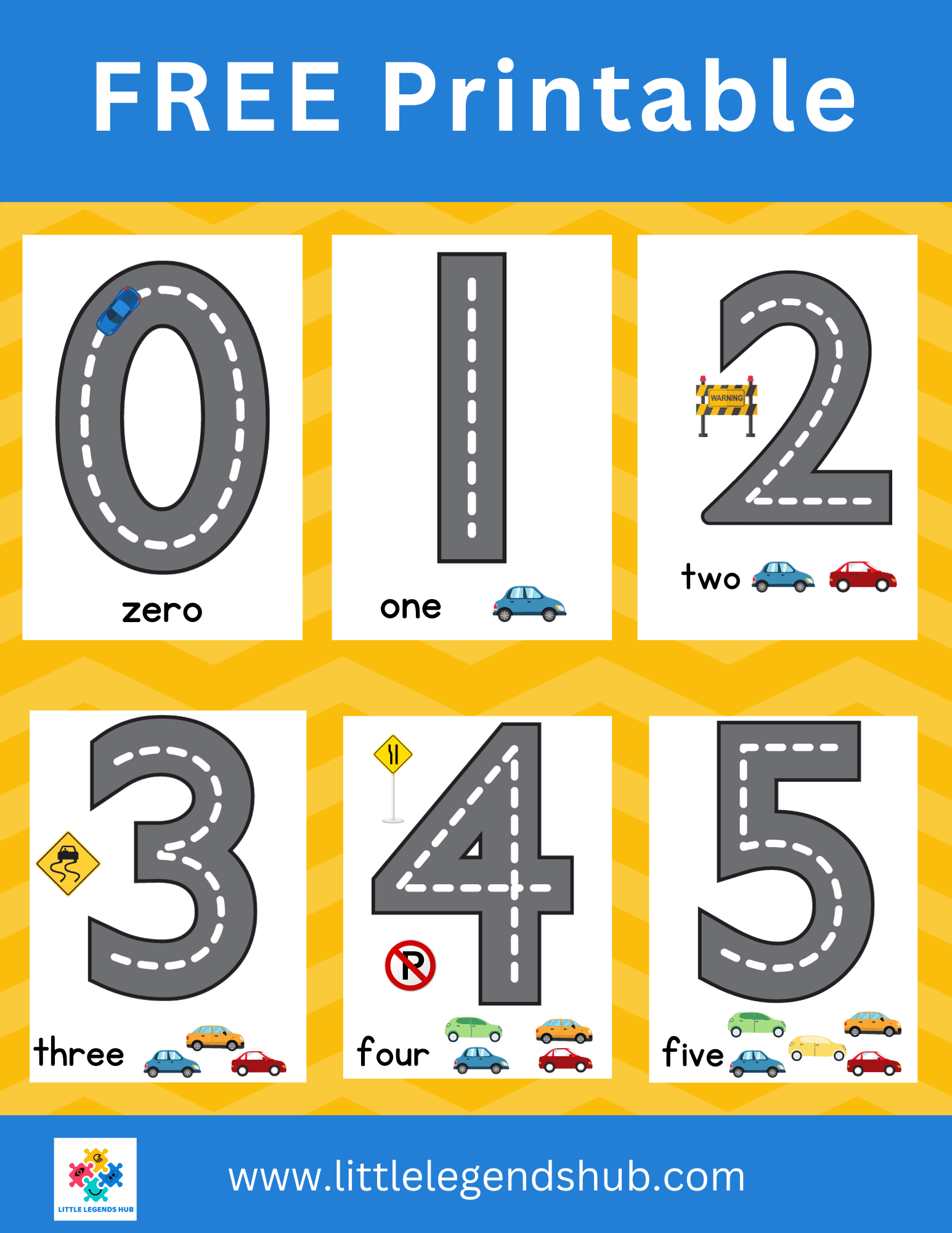 Printable Road Numbers for Preschoolers – Free Download! - Little ...